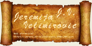 Jeremija Velimirović vizit kartica